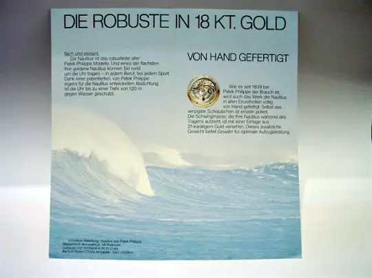 Patek Philippe rare Nautilus Booklet for the Reference 3700 yellow gold 1978 photo 2