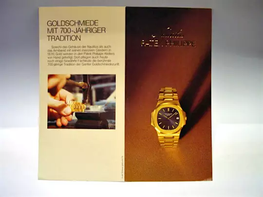 Patek Philippe rare Nautilus Booklet for the Reference 3700 yellow gold 1978 photo 1