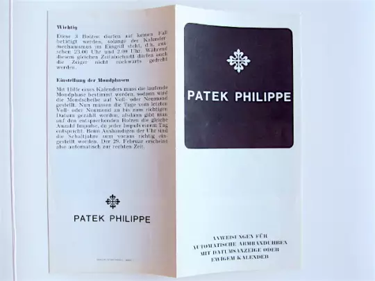 Patek Philippe Instructions and Description for the References 3448 and 3514 photo 1