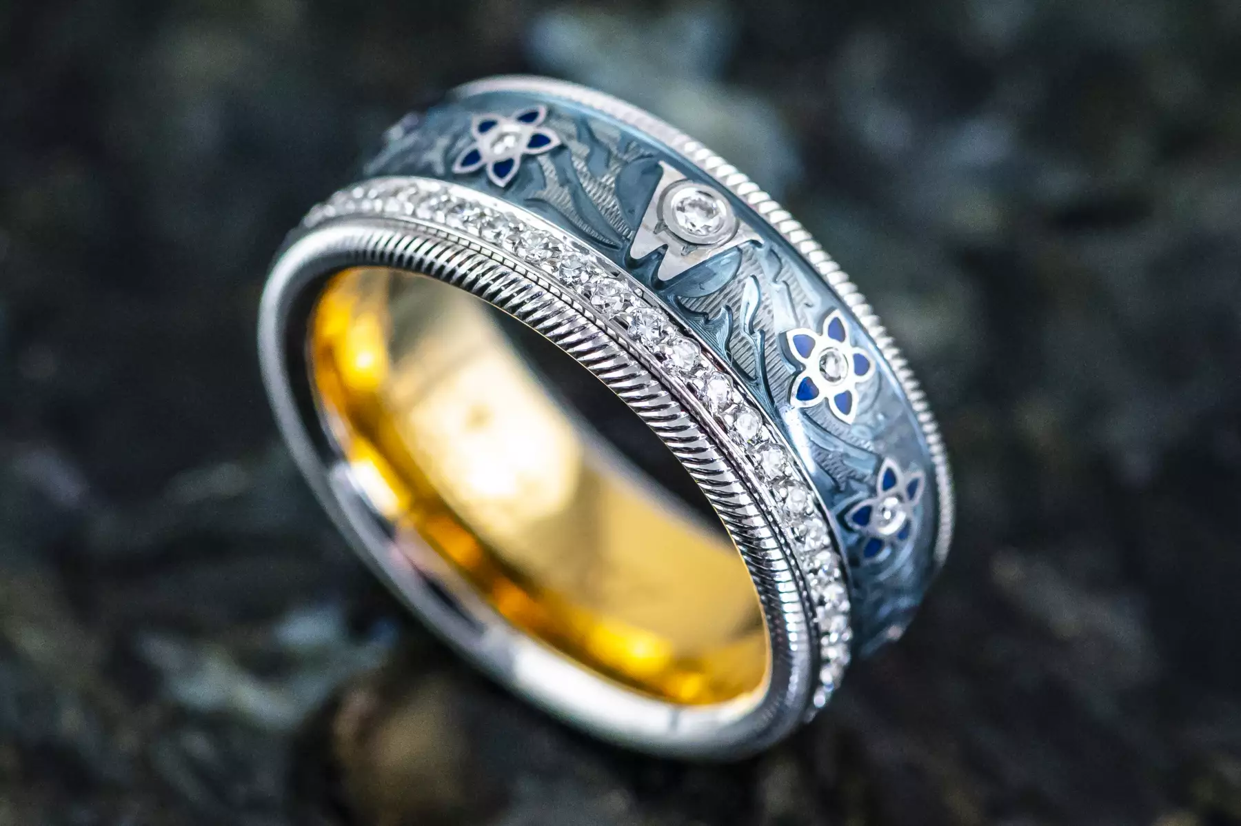 Wellendorff Ring Blueberries Ring size 57 with Diamonds