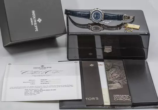 Patek Philippe 5930 Whitegold Worldtime Chronograph Full Set 2018 photo 3