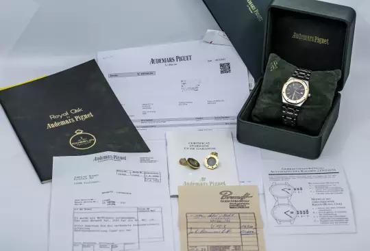 Audemars Piguet 14486 Royal Oak AP Service Dec 2022 Cufflinks Full Set photo 3