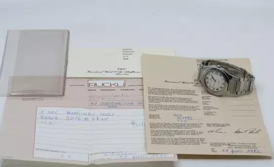 IWC 3012 rare Yacht Club II unpolished Papers + invoice 1982 Steel photo 3