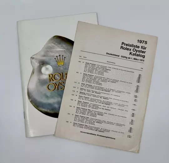 Rolex Oyster catalogue very rare in German with price list 1975 from 1975 photo 3