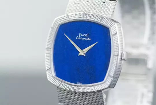 Piaget 12427 A 4 very rare TV Screen Clous De Paris white gold Lapis Lazuli dial photo 12
