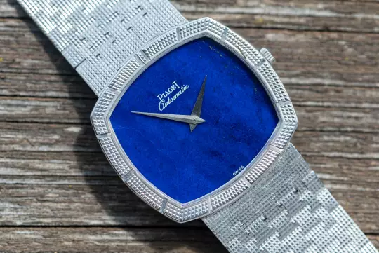 Piaget 12427 A 4 very rare TV Screen Clous De Paris white gold Lapis Lazuli dial photo 1