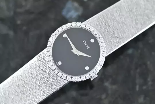 Piaget 9706 A 6 rare Vintage Dress Watch Diamond Certificate Onyx / Diamond Dial photo 14