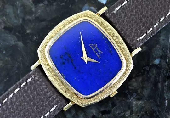 Piaget 12434 very rare TV Screen Yellowgold perfect Lapis Lazuli dial photo 9