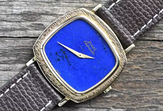 Piaget 12434 very rare TV Screen Yellowgold perfect Lapis Lazuli dial photo 12