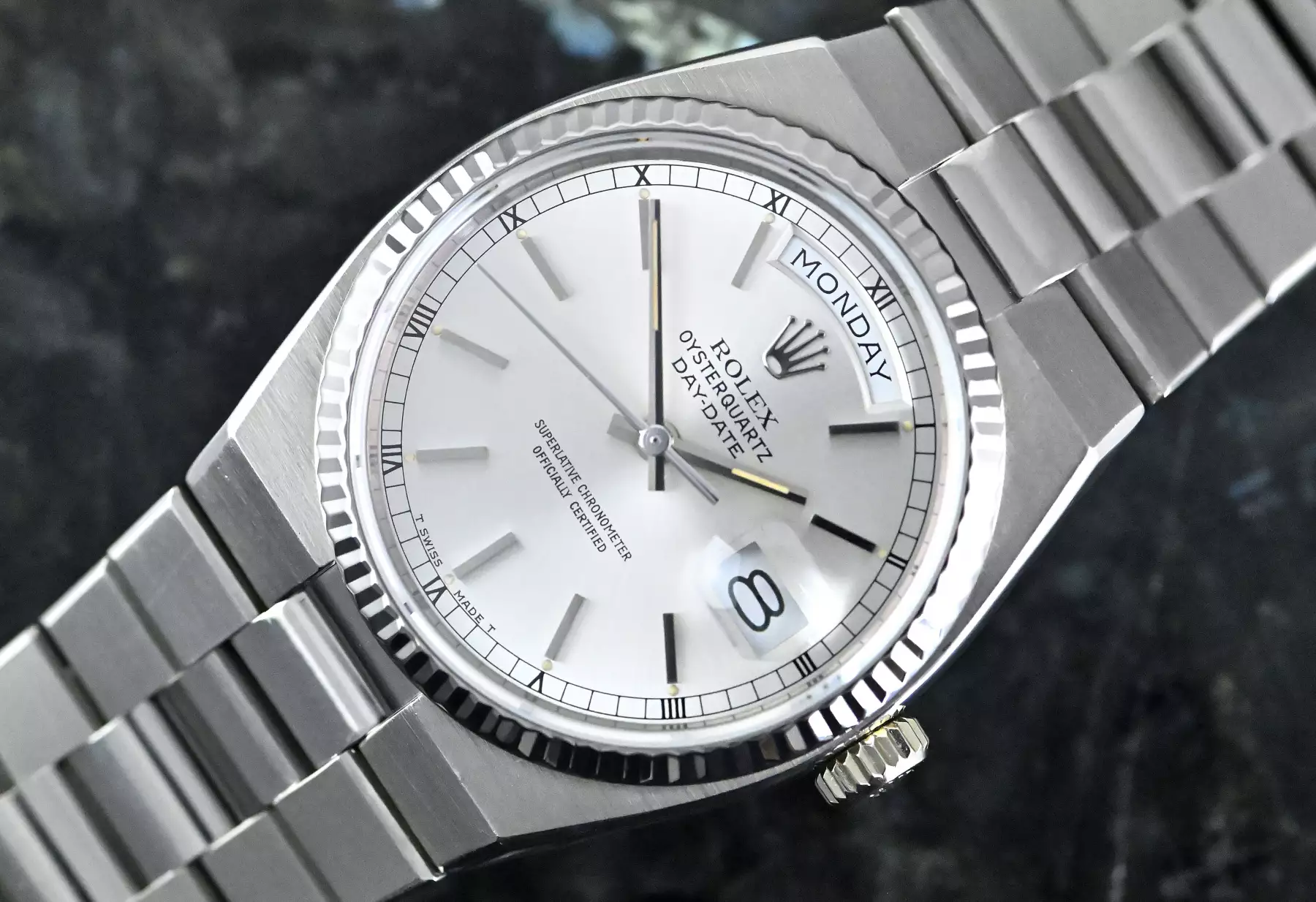 Rolex 19019 very rare Day-Date Oysterquartz Collectors Full Set white gold