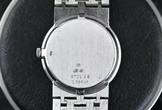 Piaget 9701 A 6 rare Vintage Dress Watch white gold Lapislazuli dial photo 3