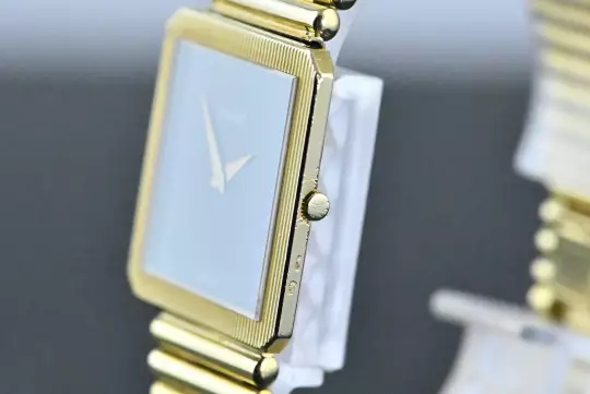 Piaget 9154 rare Vintage Protocole yellow gold bracelet Onyx Dial photo 7