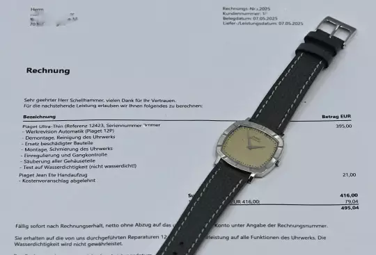 Piaget 12423 rare TV Screen Dress Watch white gold Automatic Cal. 12P photo 4