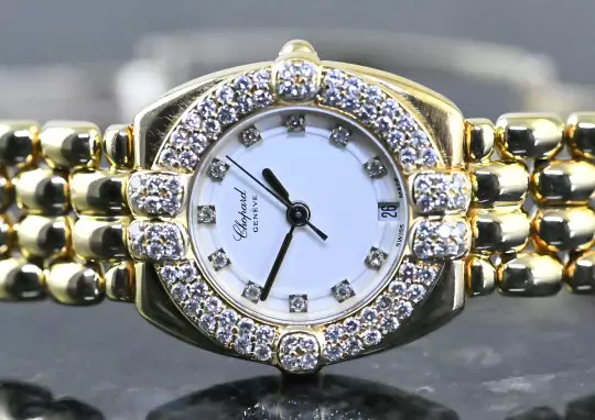 Chopard 5229 32/5120/11 Gstaad Diamond bezel orig. yellow gold bracelet  photo 2