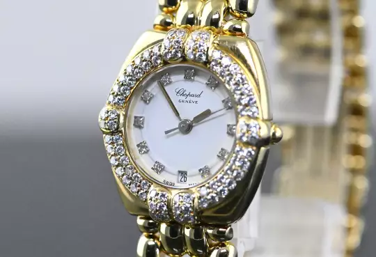 Chopard 5229 32/5120/11 Gstaad Diamond bezel orig. yellow gold bracelet  photo 7