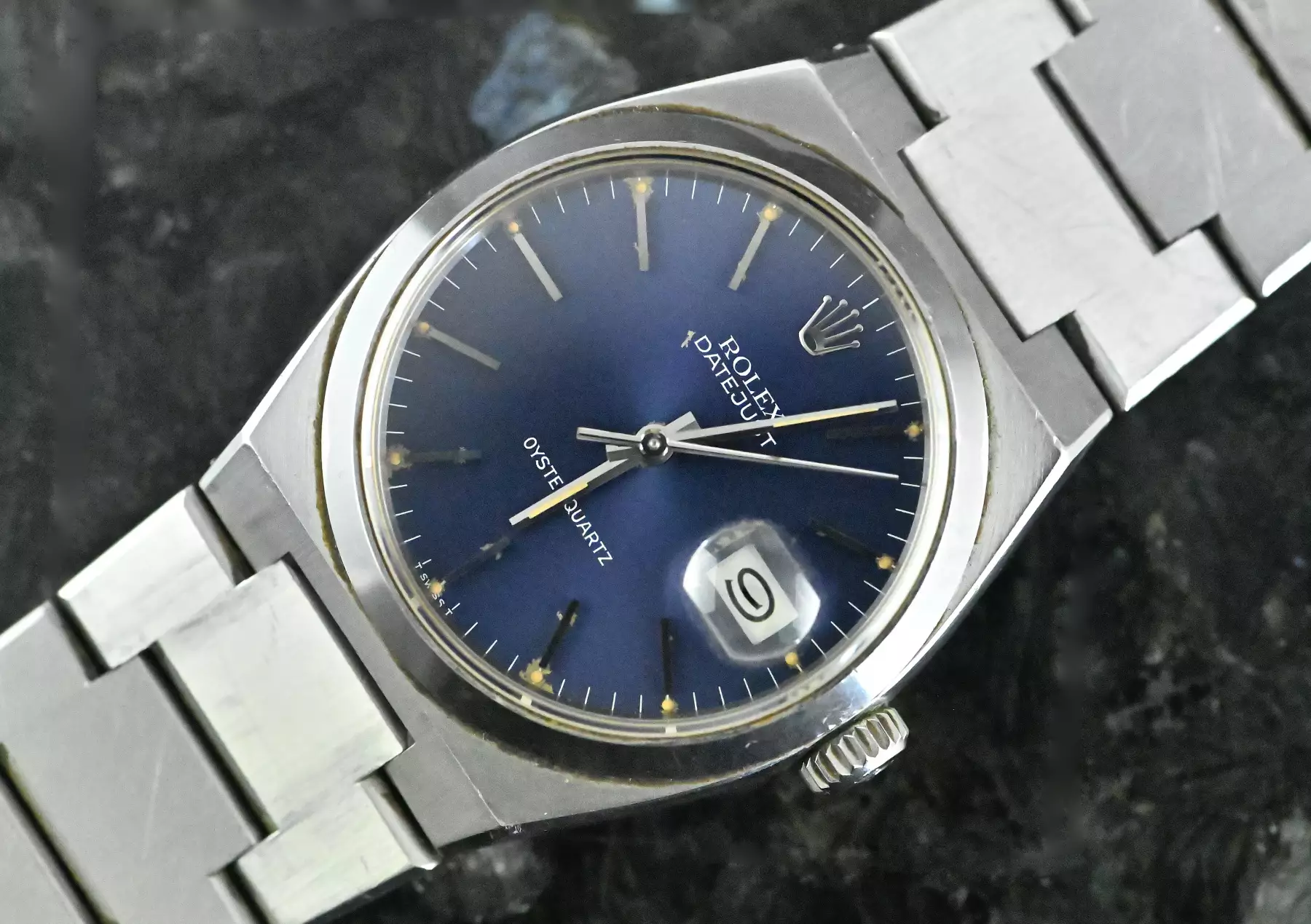 Rolex 17000 rare Datejust Oysterquartz MK 1 / first series unpolished blue dial