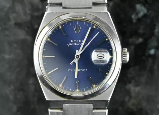 Rolex 17000 rare Datejust Oysterquartz MK 1 / first series unpolished blue dial photo 2