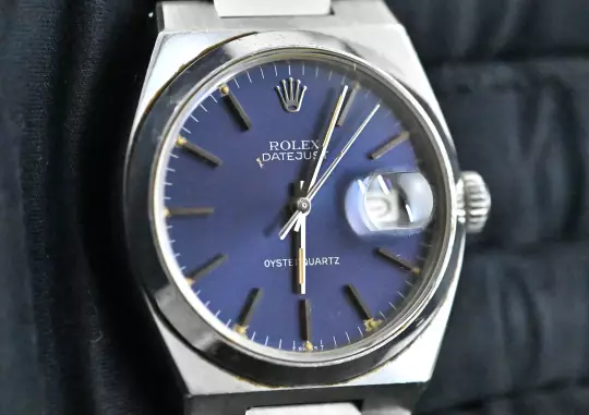 Rolex 17000 rare Datejust Oysterquartz MK 1 / first series unpolished blue dial photo 4