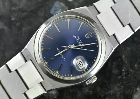 Rolex 17000 rare Datejust Oysterquartz MK 1 / first series unpolished blue dial photo 1