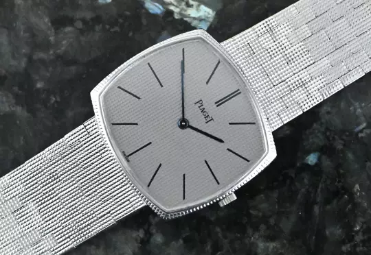 Piaget 9501 rare Vintage TV Screen white gold Clous De Paris photo 2