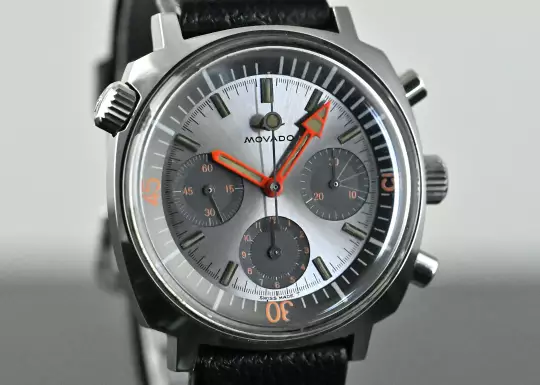 Movado 206-705-503 rare Super Sub Sea Vintage Chronograph Steel photo 7