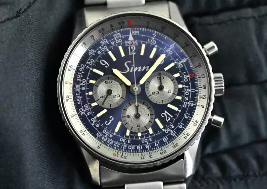Sinn 903 very rare Vintage Navigation Chronograph Titanum blue & purple dial photo 2
