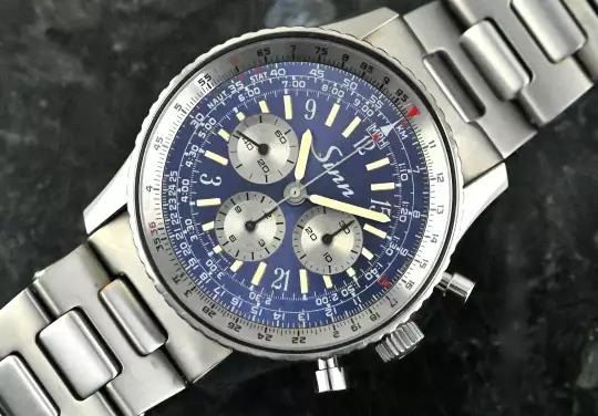Sinn 903 very rare Vintage Navigation Chronograph Titanum blue & purple dial photo 1