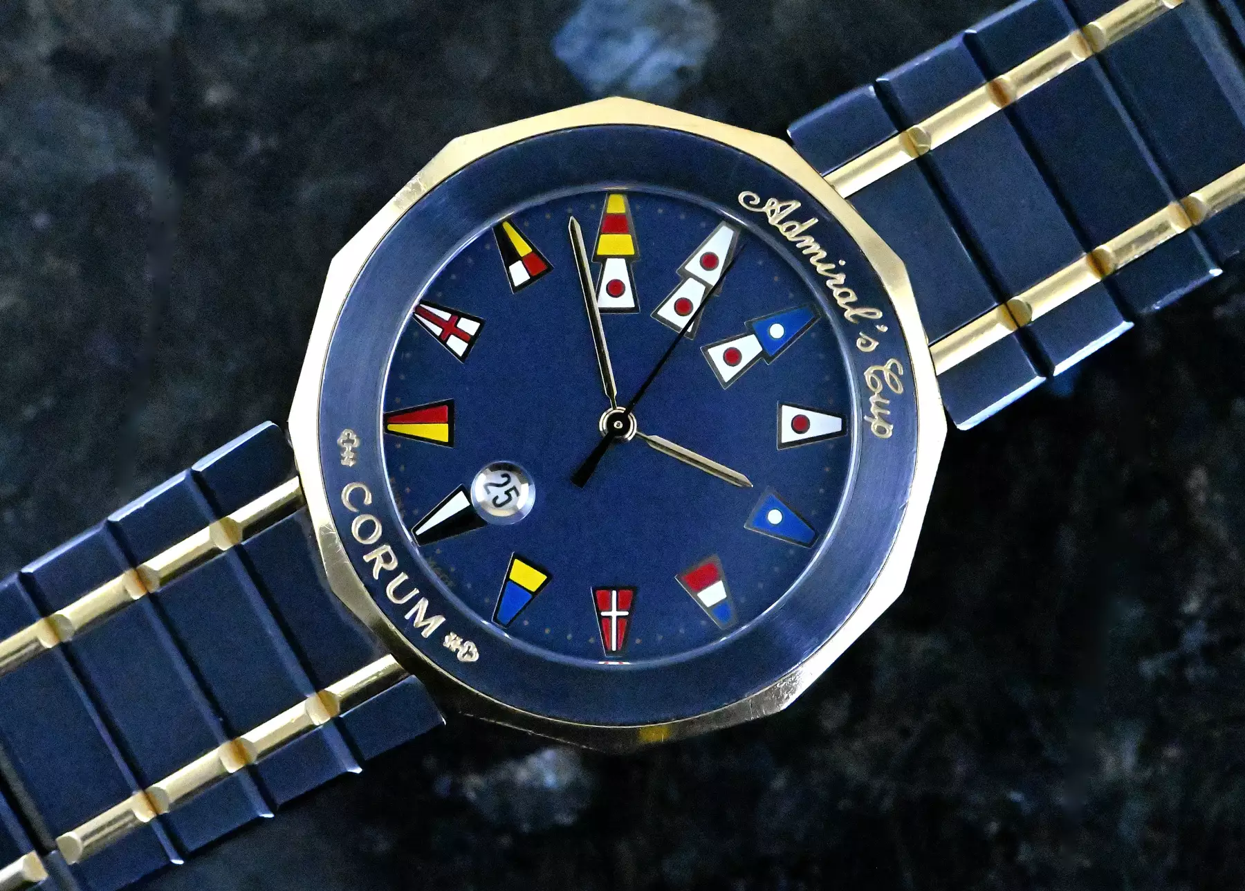 Corum 99.810.31 V-52 rare Admiral's Cup Full Set 1993 blue Steel & Gold