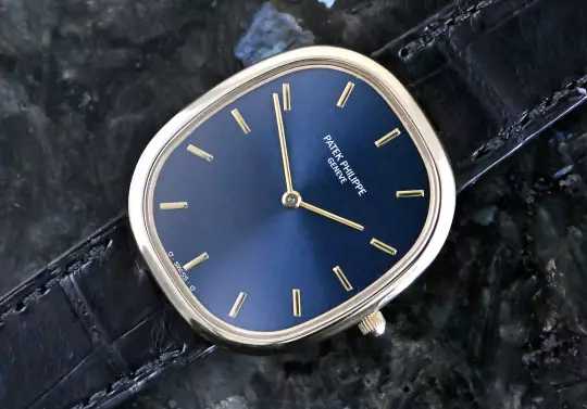 Patek Philippe 3738 Ellipse D'Or blue dial German Certificate 1993 yellow gold photo 10