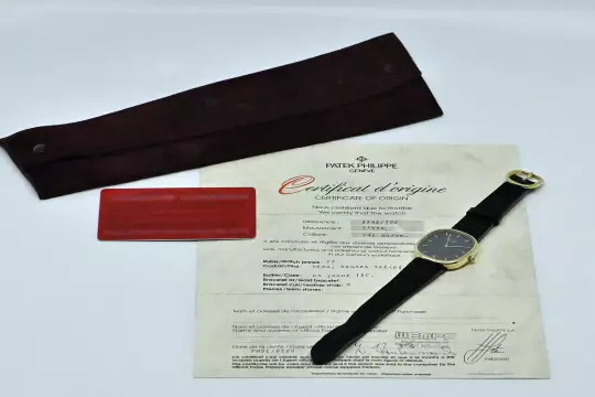 Patek Philippe 3738 Ellipse D'Or blue dial German Certificate 1993 yellow gold photo 3