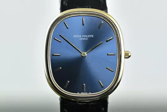 Patek Philippe 3738 Ellipse D'Or blue dial German Certificate 1993 yellow gold photo 6