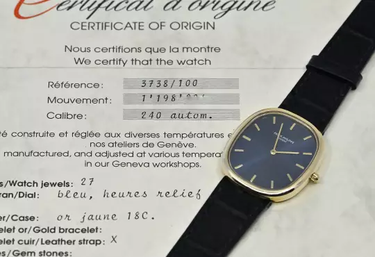 Patek Philippe 3738 Ellipse D'Or blue dial German Certificate 1993 yellow gold photo 7