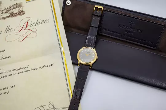 Patek Philippe 5032 Calatrava double sealed Patek Service May 2026 yellow gold photo 19