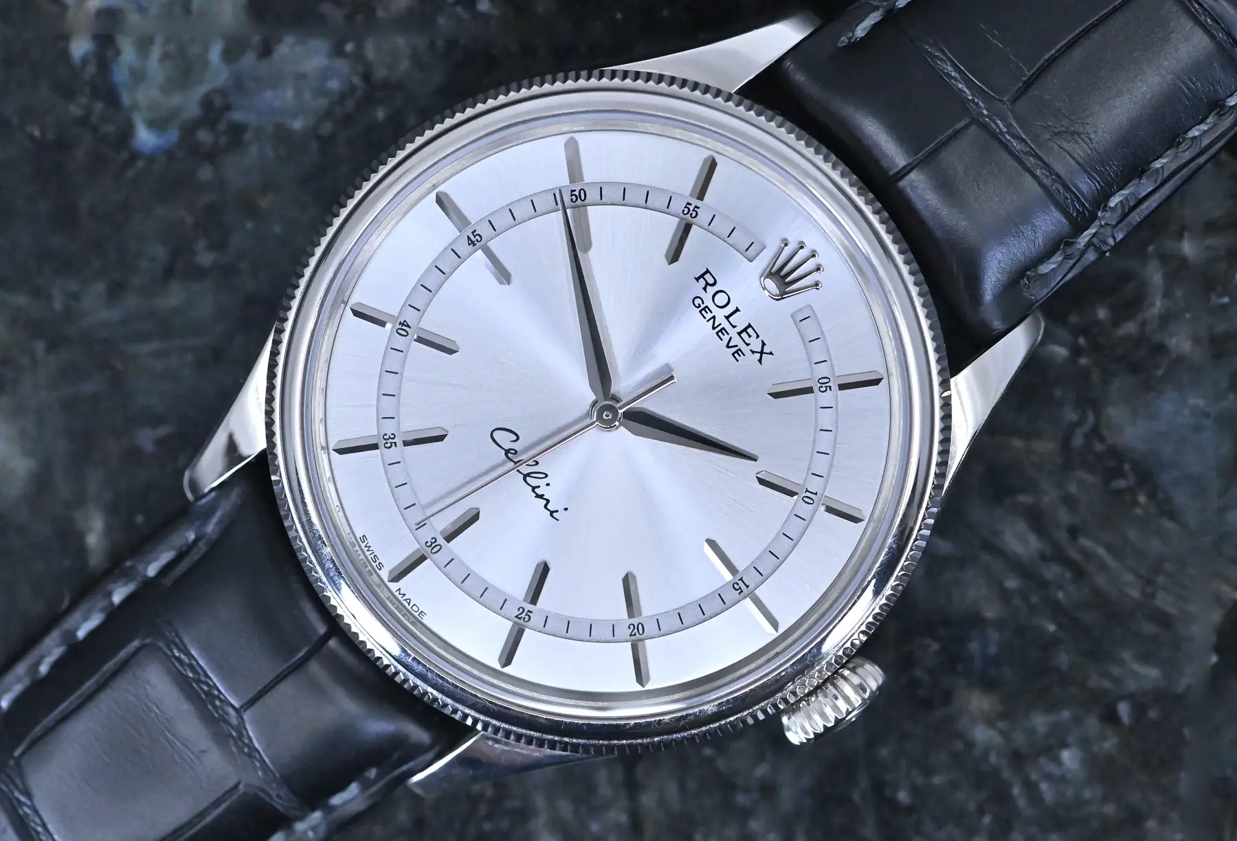 Rolex 50509 Cellini Time white gold silver dial Full Set 2020 